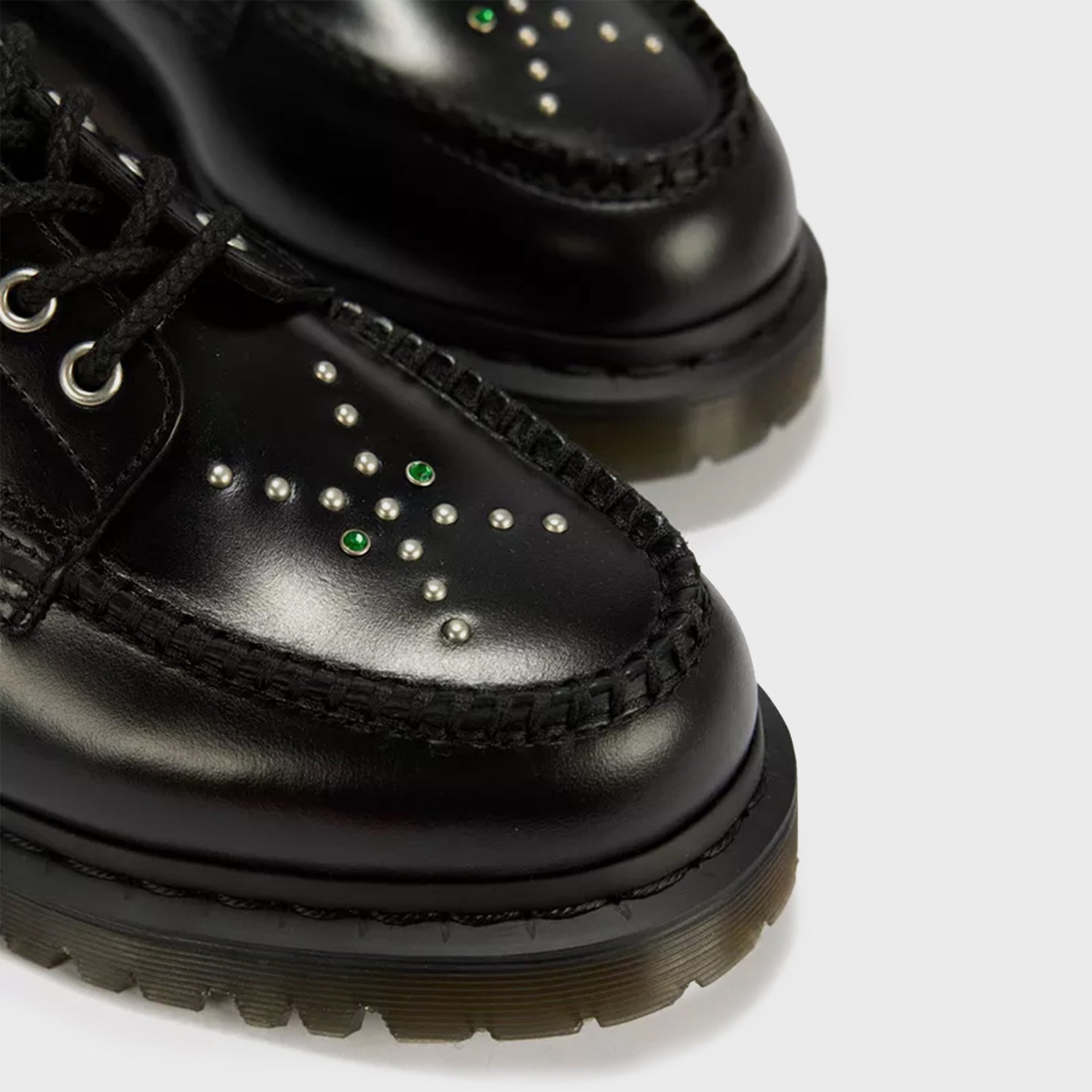 Dr. Martens Lowell Studded Analine Leather Moc Toe - Black Analine
