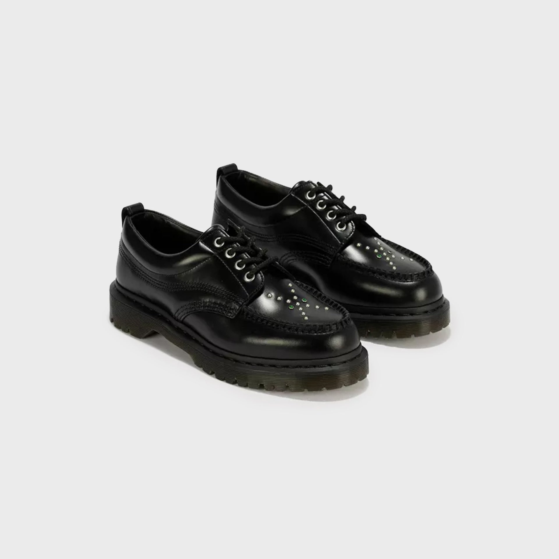 Dr. Martens Lowell Studded Analine Leather Moc Toe - Black Analine