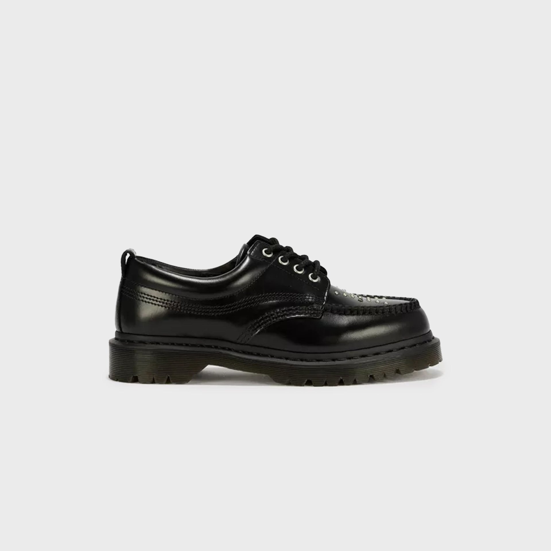 Dr. Martens Lowell Studded Analine Leather Moc Toe - Black Analine
