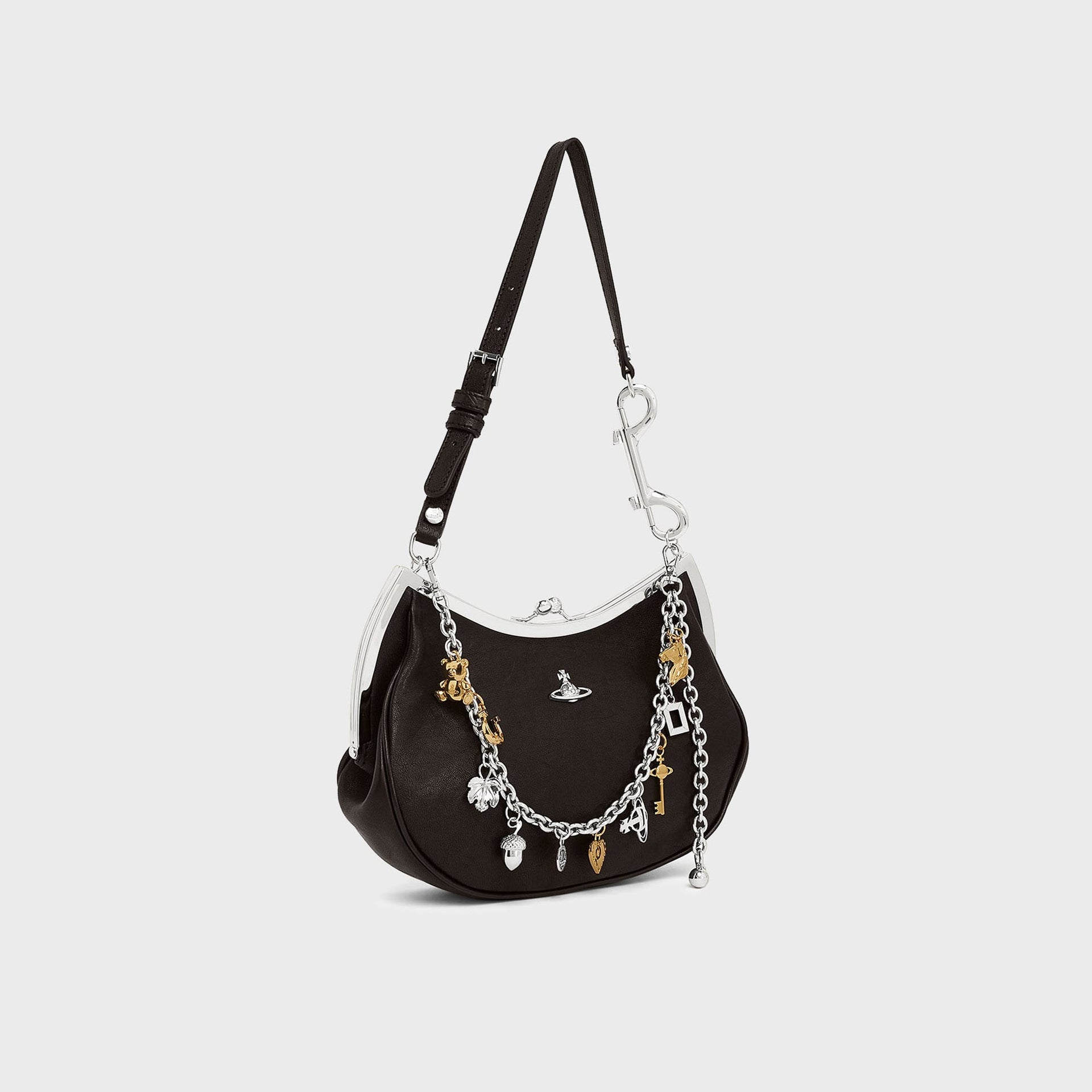 Vivienne Westwood Charm Frame Purse Bag - Black