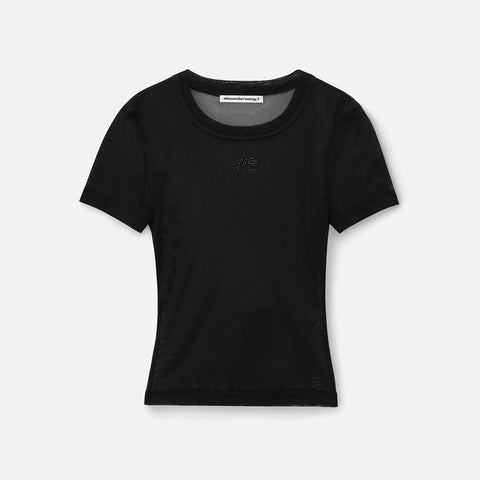 T by Alexander Wang with Stacked Wang Hotfix Tee - Black