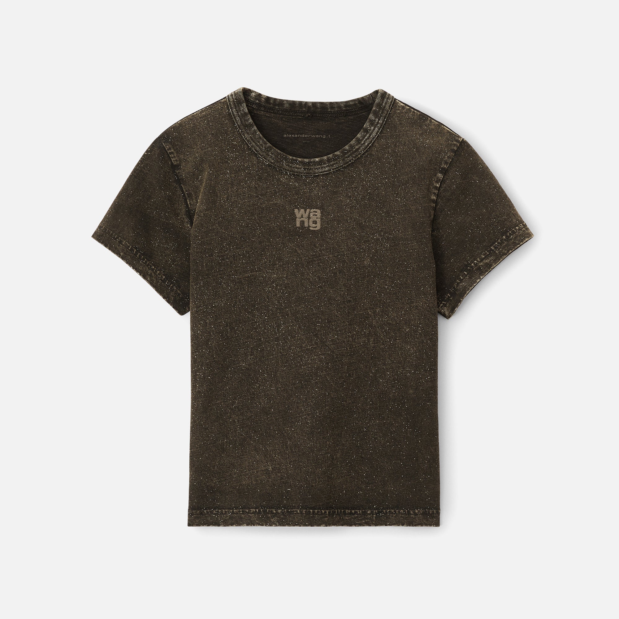 T by Alexander Wang Glitter Essential Jersey Shrunk Tee With Puff