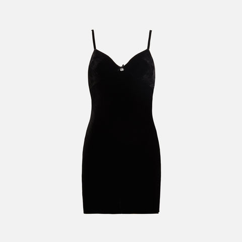 T by Alexander Wang Slip Dress with Crystal A Charm - Black