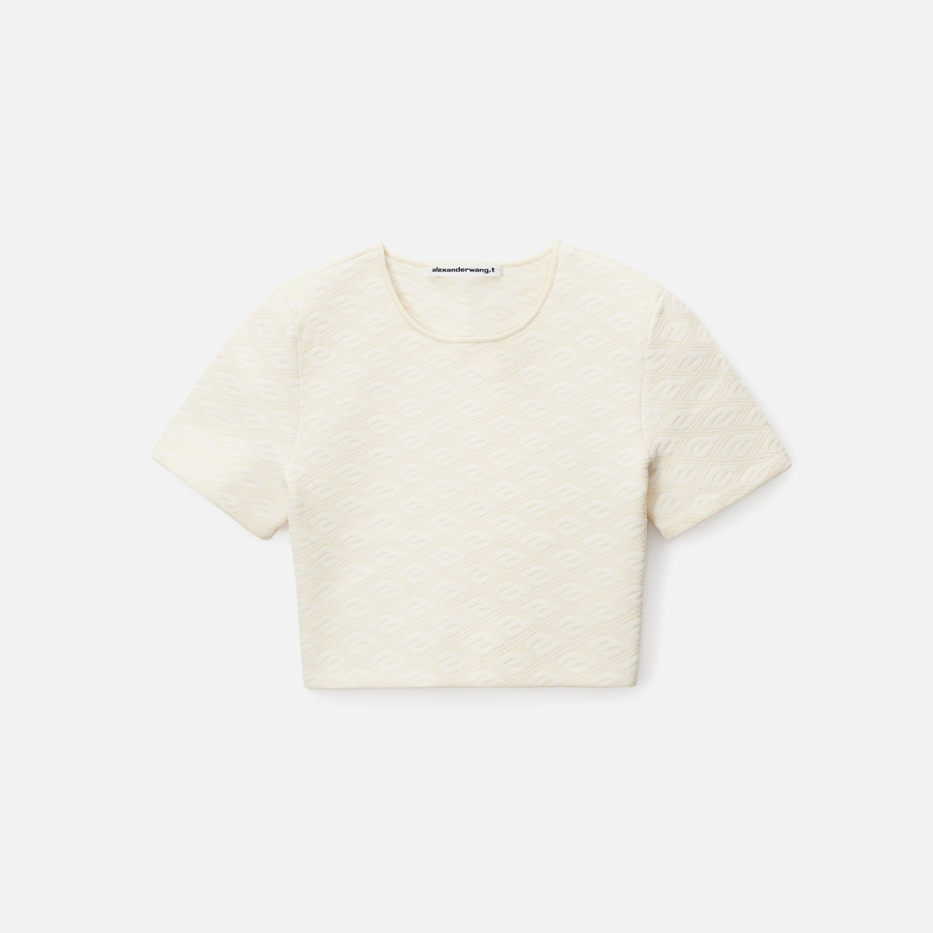 T by Alexander Wang Skewed Logo Jacquard Tee - Bone