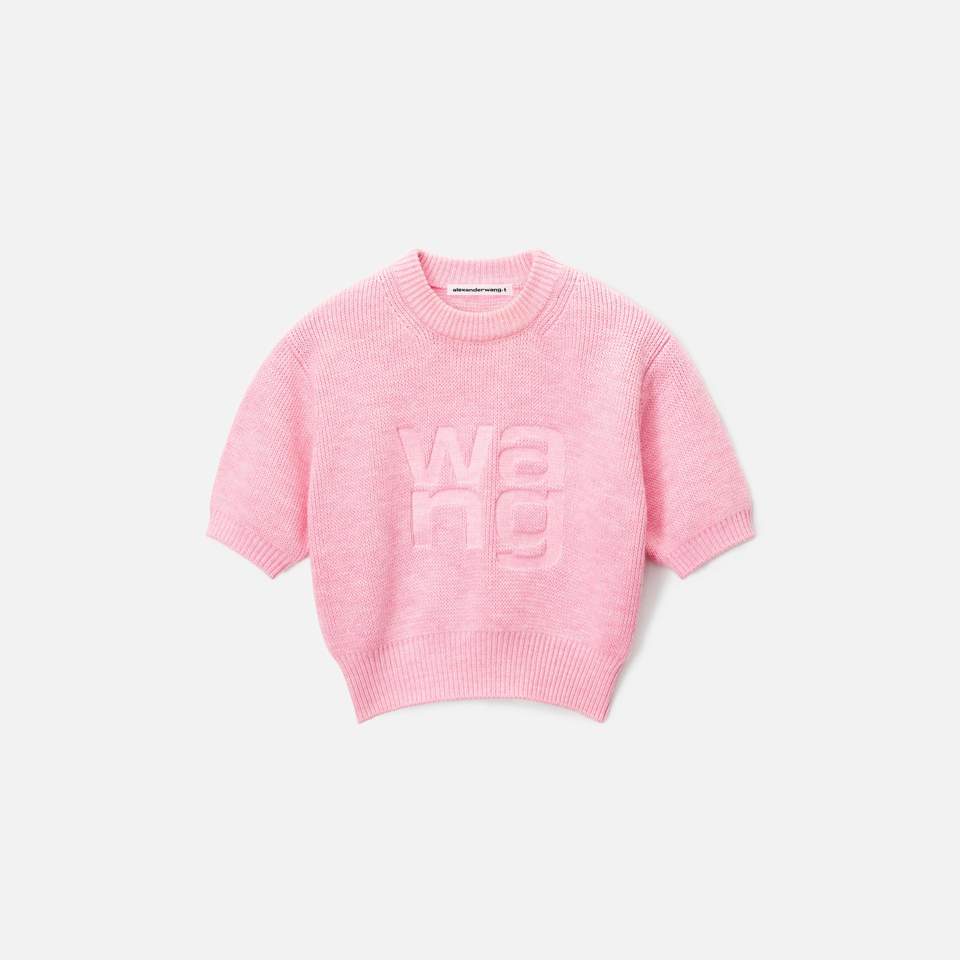 T by Alexander Wang Debossed Stacked Logo Tee - Pink