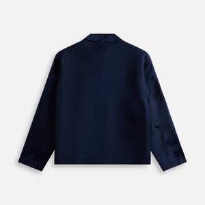 4S Designs Silk Organza Long Sleeve Not Shirt Blazer - Navy All