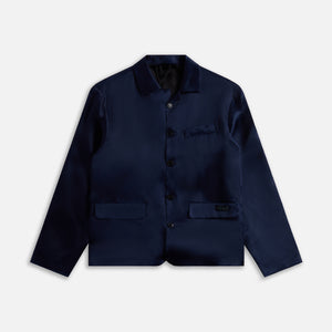 4S Designs Silk Organza Long Bear Shirt Blazer - Navy All