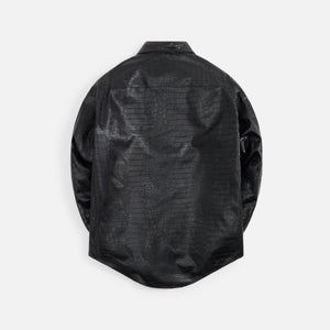 4S Designs Quilted Buttondown Shirt Jacket - Black