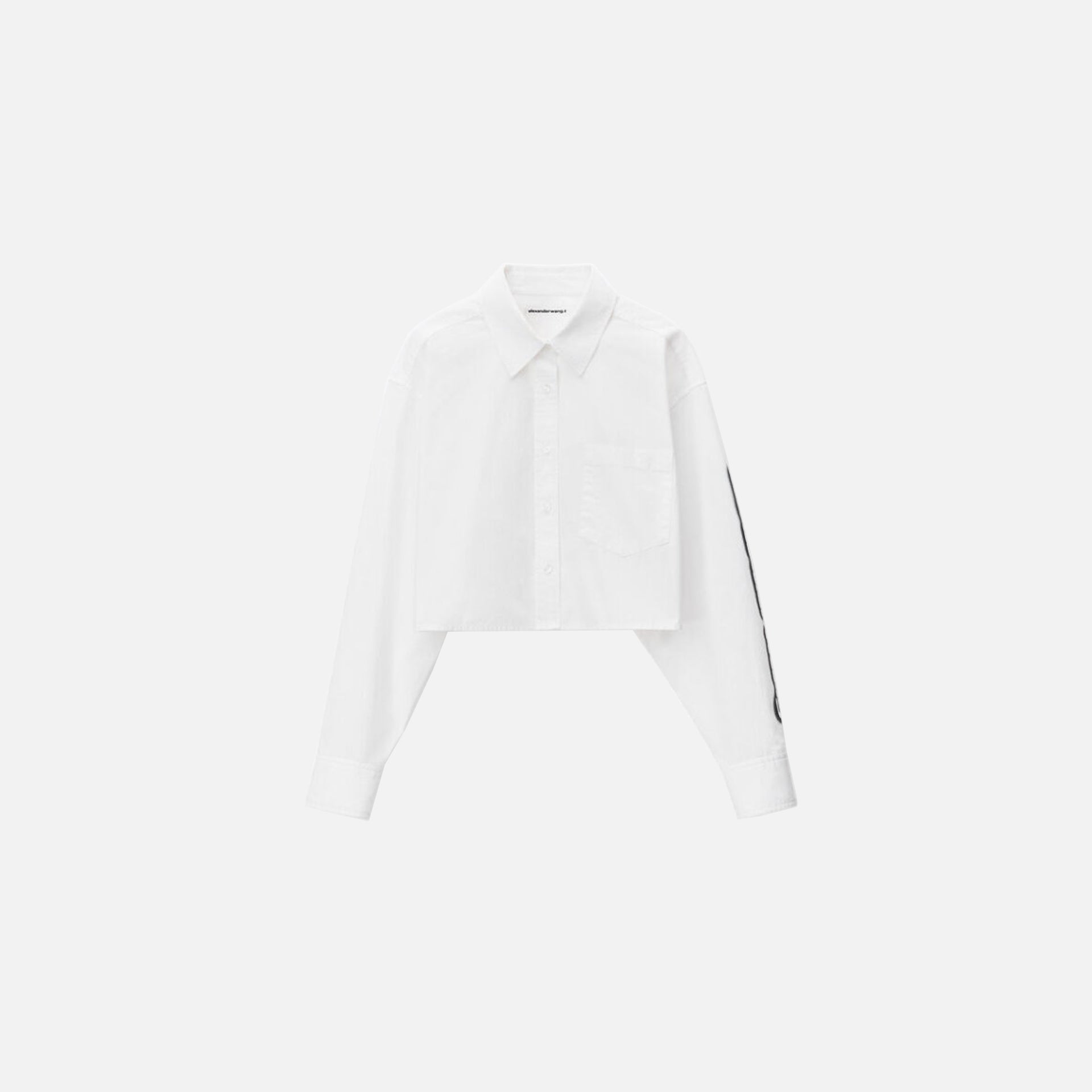 T by Alexander Wang Button Down Cropped Shirt with Halo - White