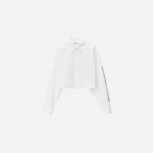 T by Alexander Wang Button Down Cropped Shirt with Halo - White