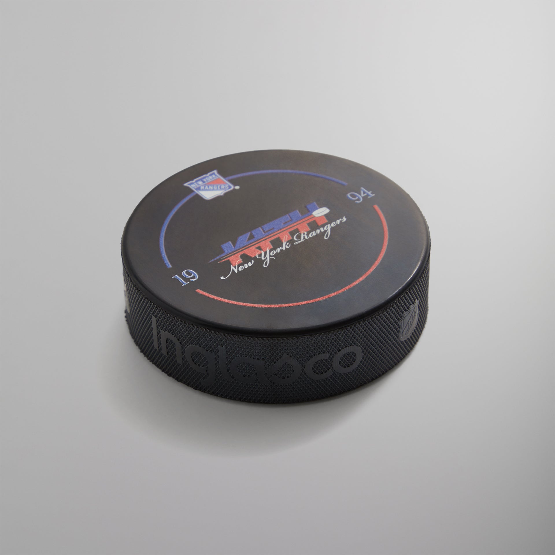 Kith & the New York Rangers for Inglasco Official Game Hockey Puck