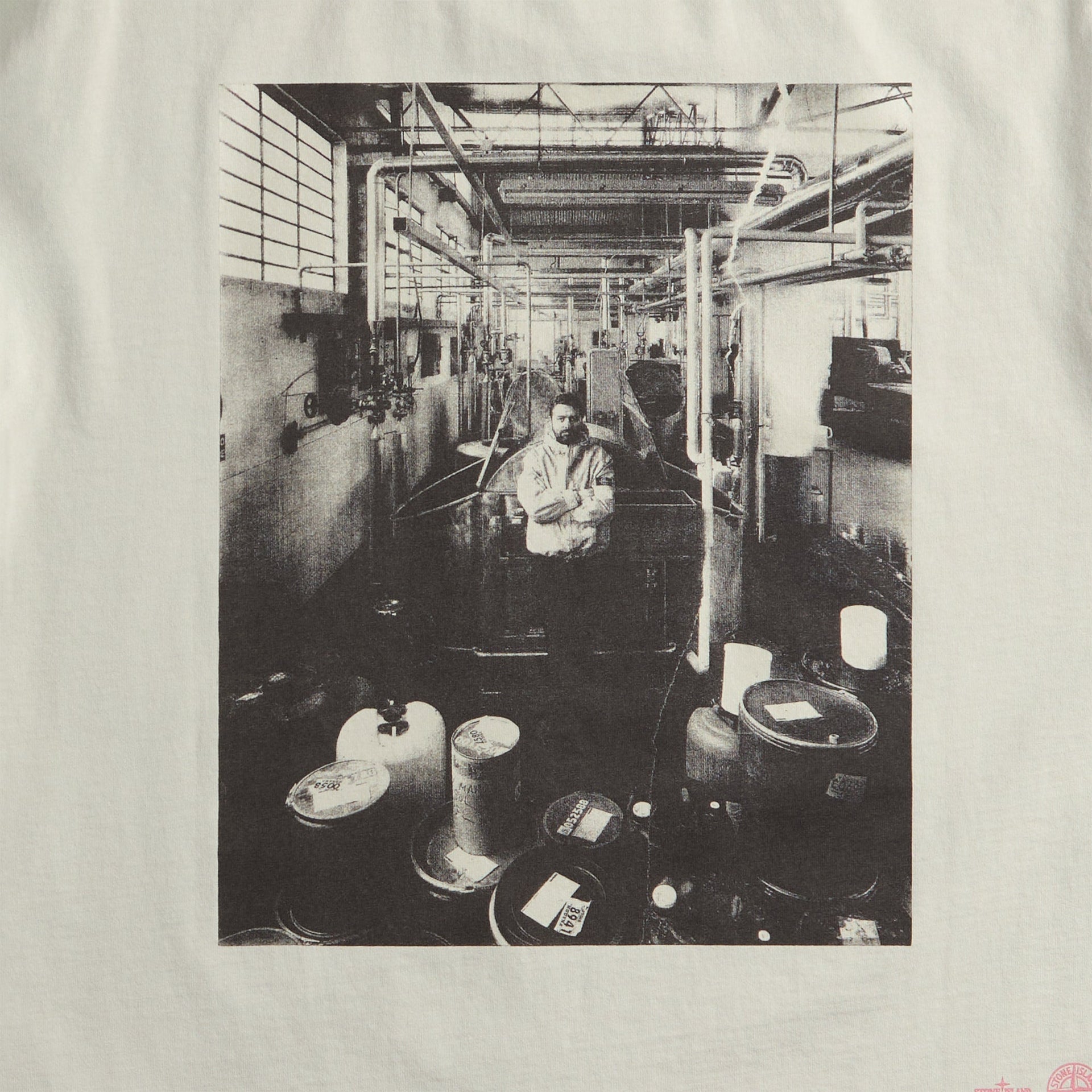 Stone Island Carlo Print Tee - Pearl Grey