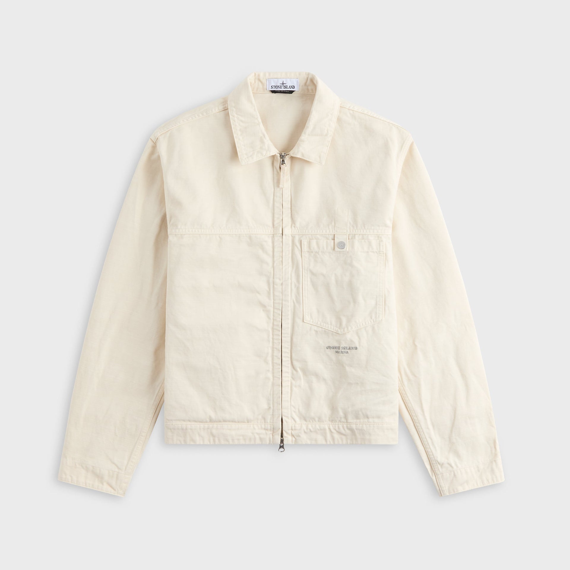 Stone Island Slub Cotton Batavia Coach Jacket - Ivory