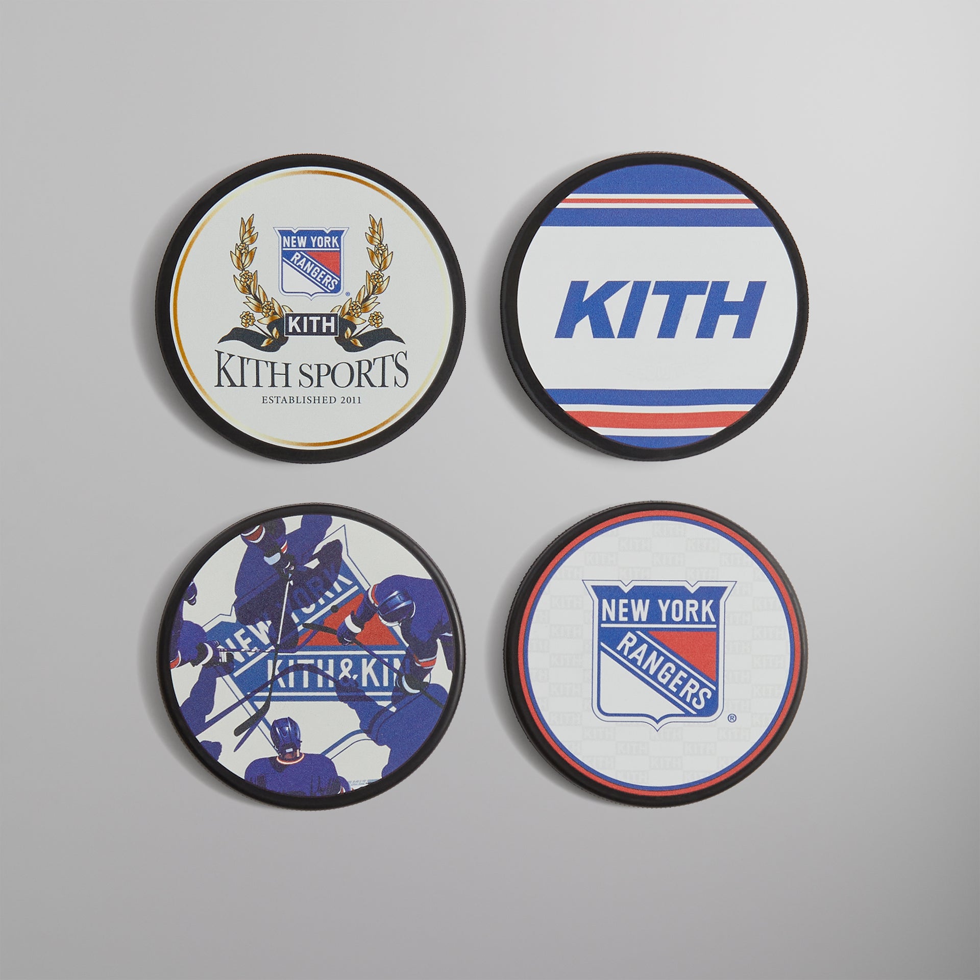 Kith & the New York Rangers for Inglasco 4-Pack Puck Coasters