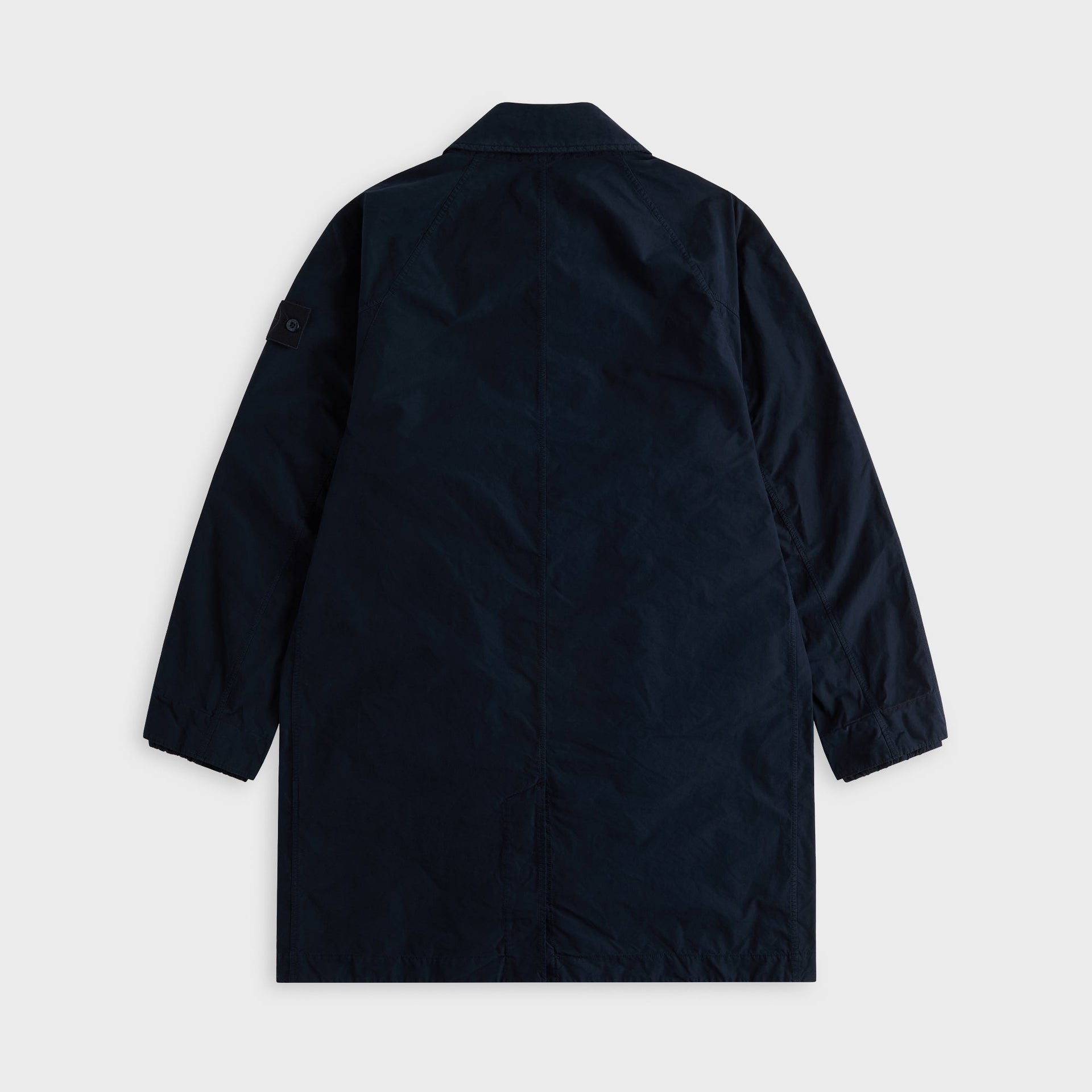 Stone Island Polyester Blend Trench Coat - Navy Blue