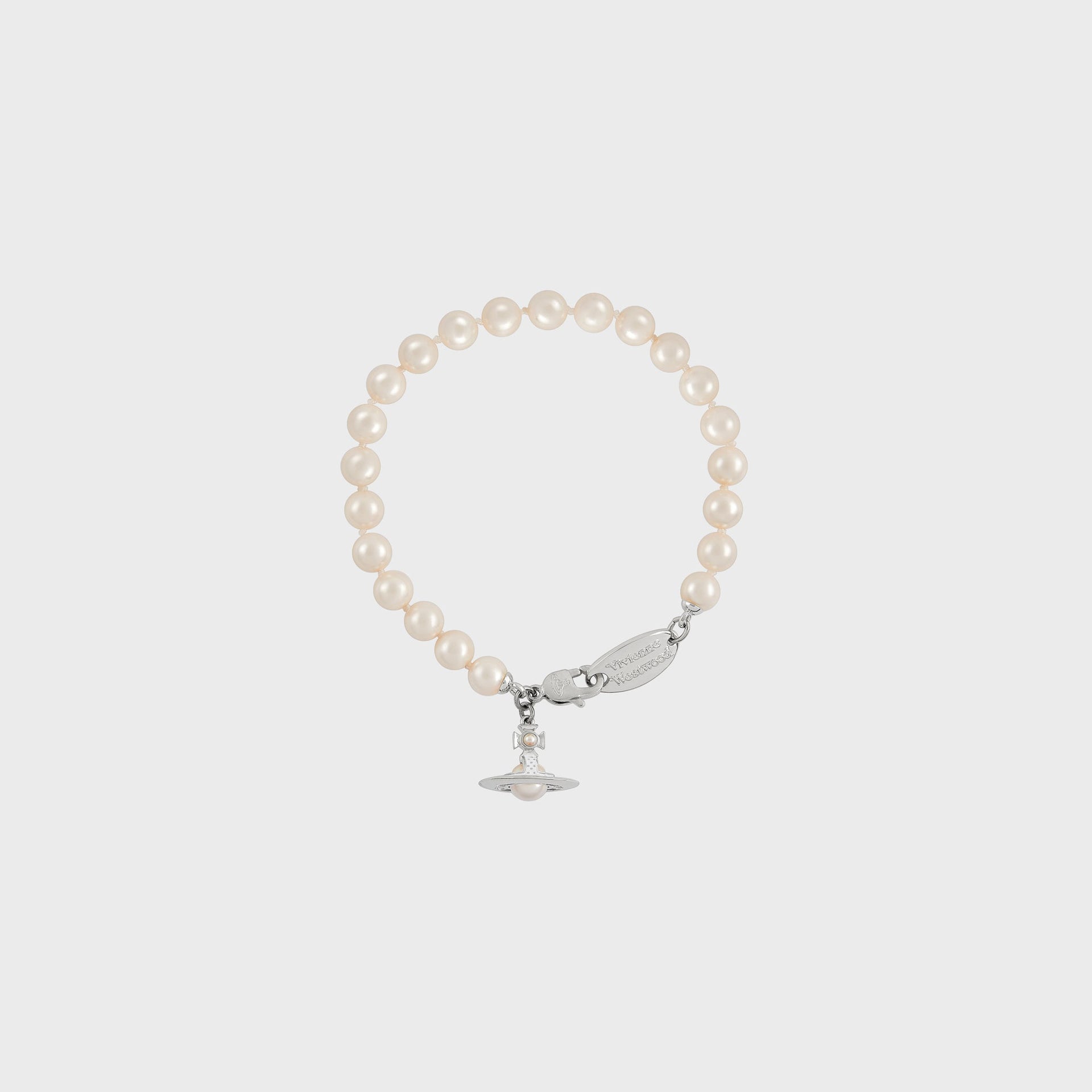 Vivienne Westwood Simonetta Pearl Bracelet - Gold / Creamrose Pearl / Dark Pink Enamel