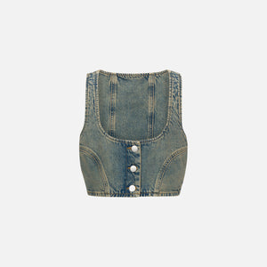 Miaou Deva Top - Green Acid Denim