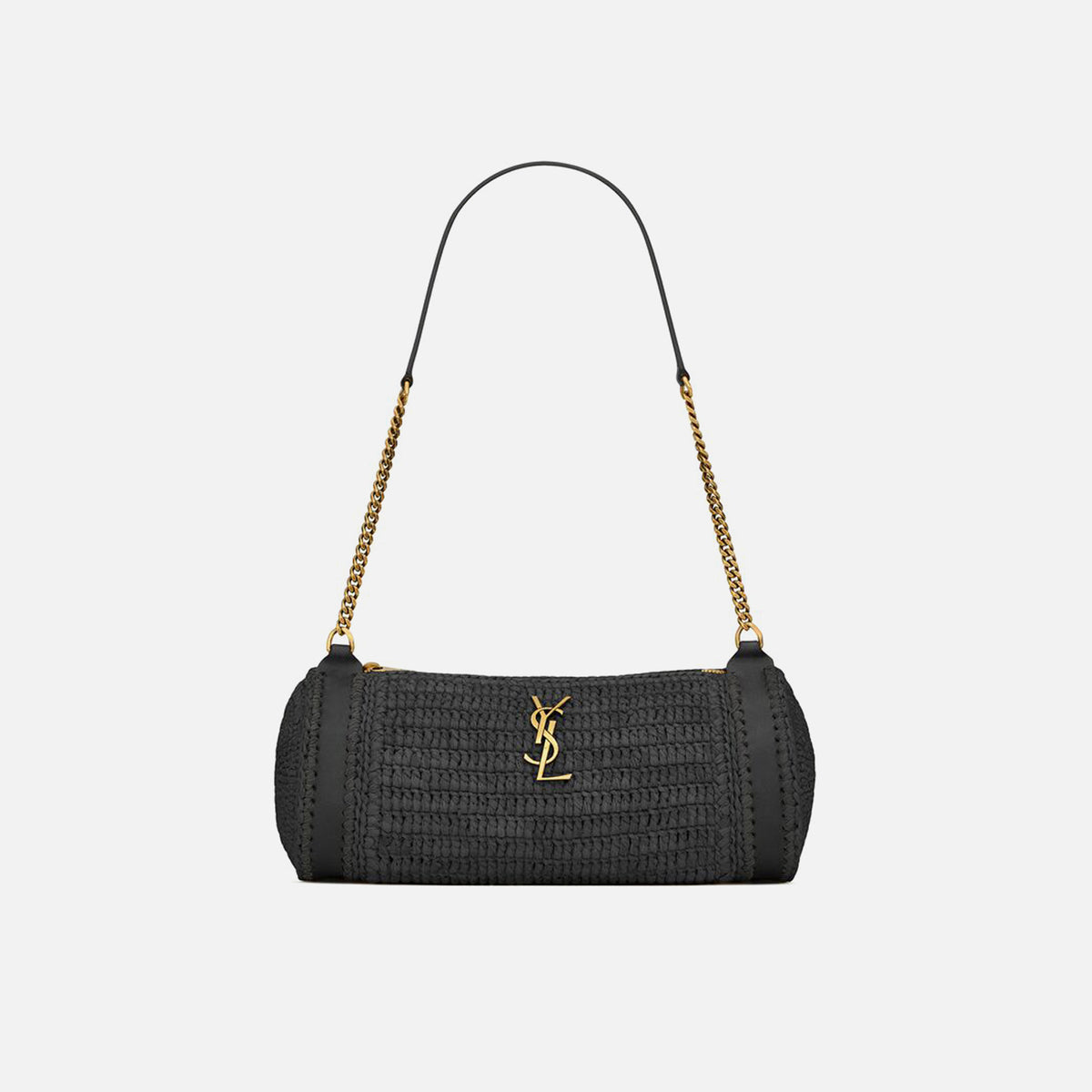 Saint Laurent YSL Cylinder Raffia Bag - Nero – Kith