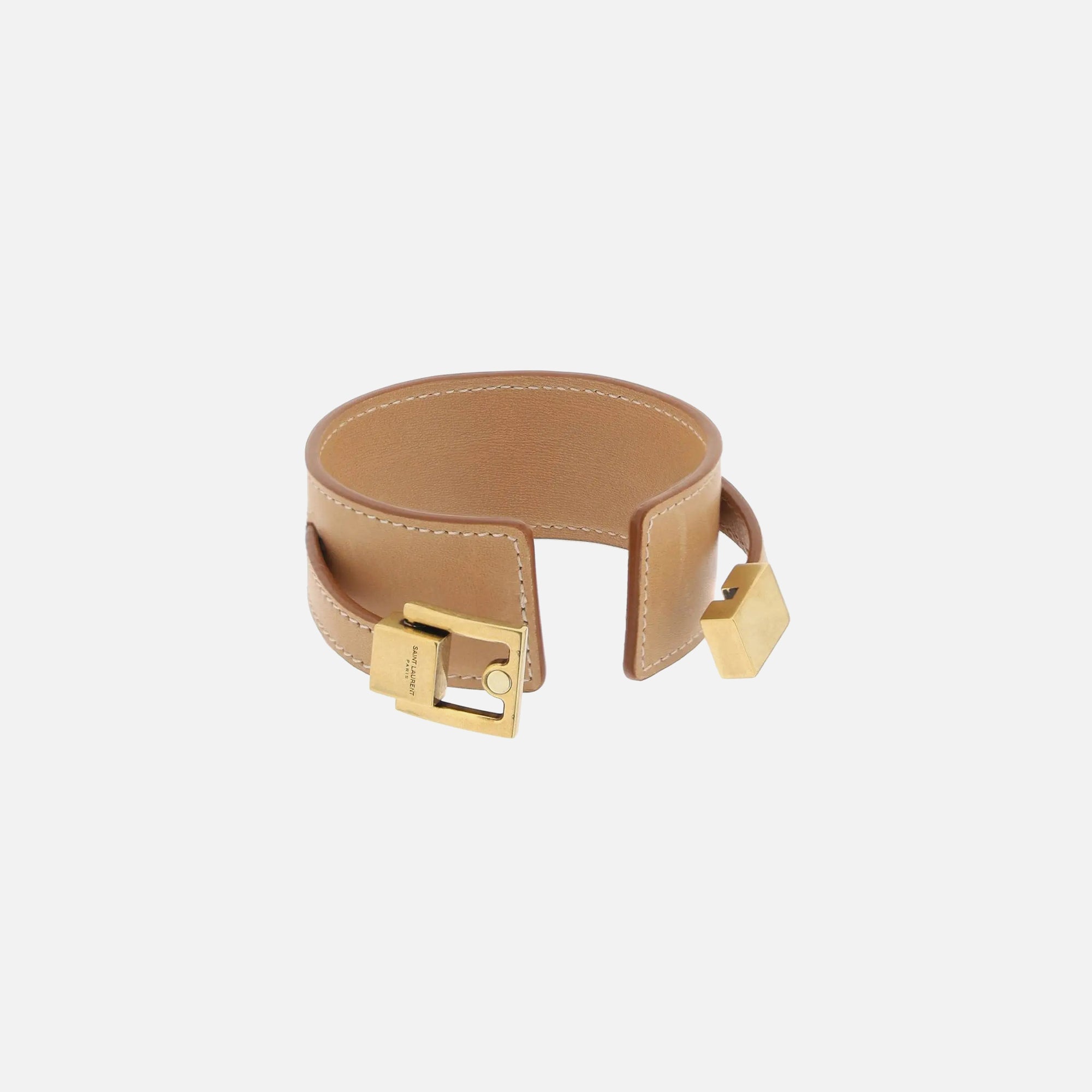 Saint Laurent YSL Leather Bracelet - Vintage Brown Gold – Kith