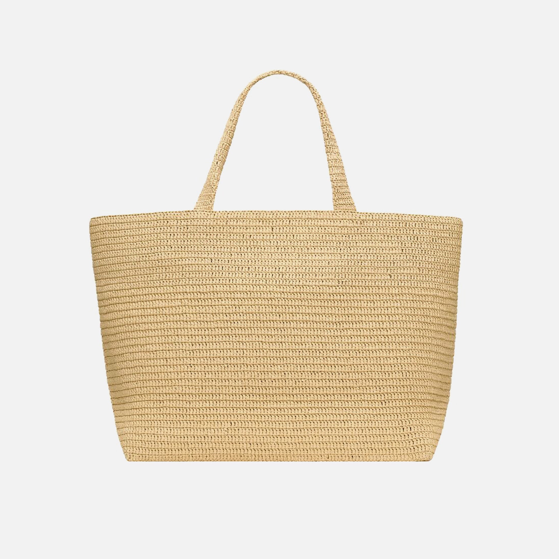 Saint Laurent YSL Shopping Raffia Tote - Natural