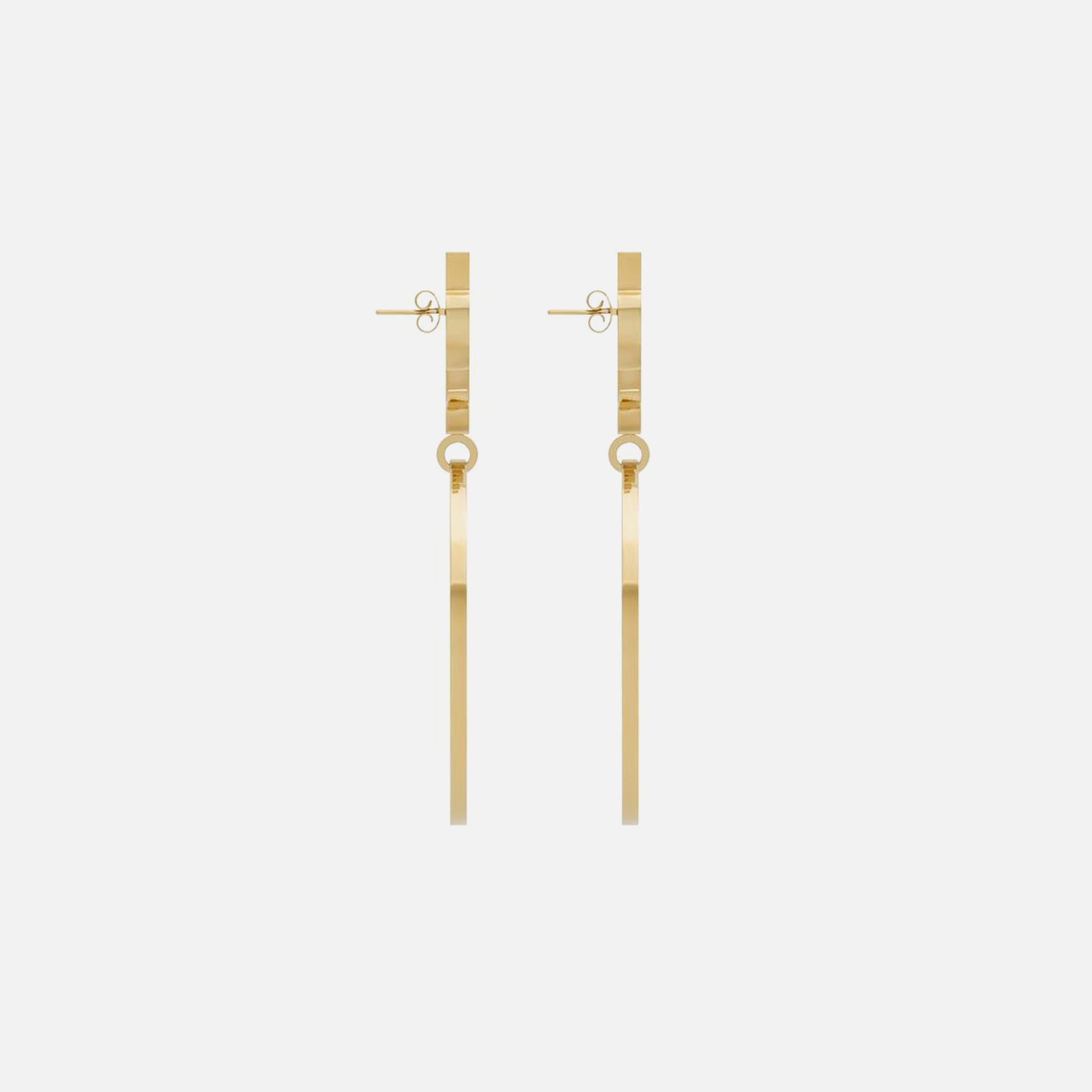 Saint Laurent Cassandre YS Hoop Earrings - Yellow Gold