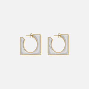 Saint Laurent Split Square Hoop Earrings - Palladium / Gold