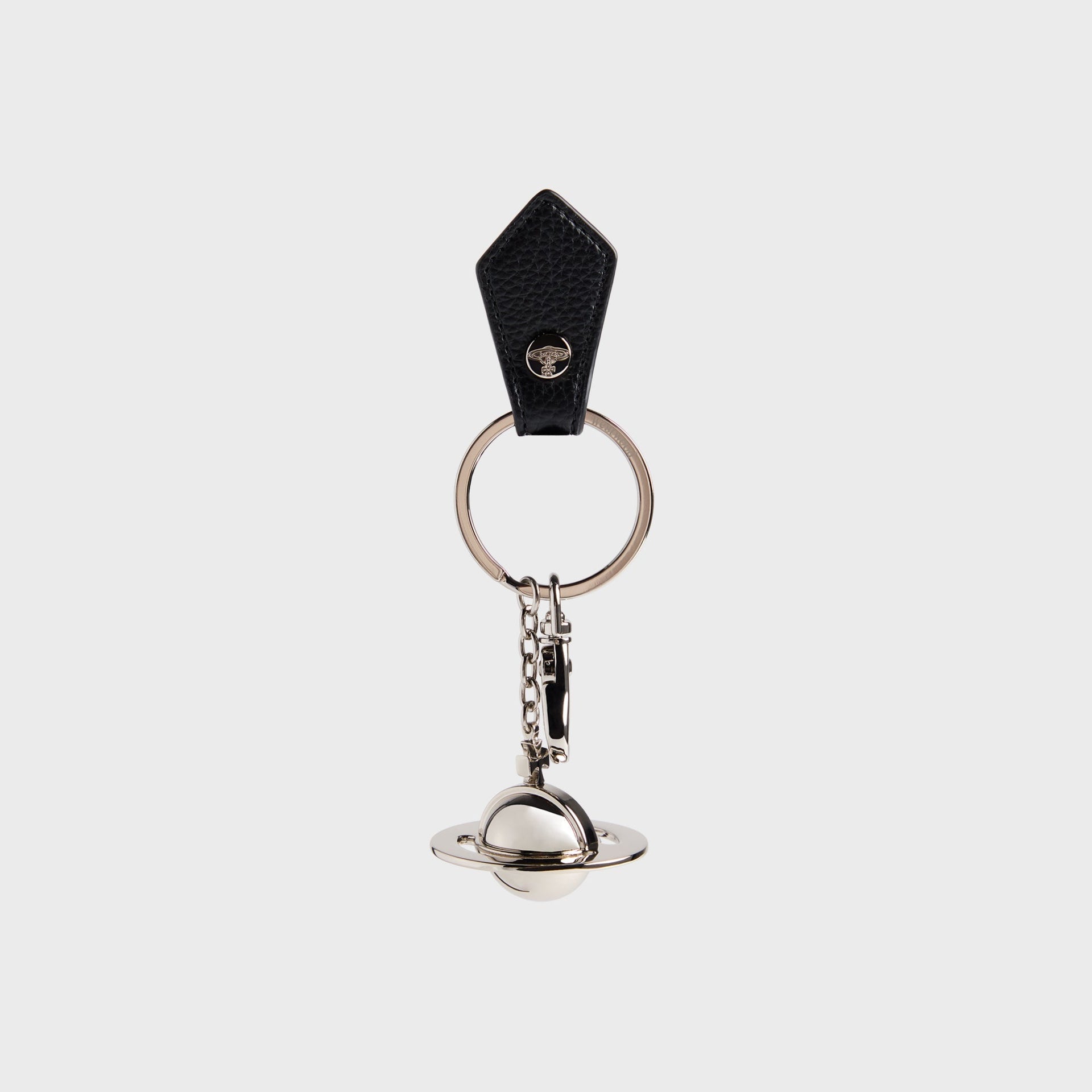 Vivienne Westwood 3D Orb Silver Keyring in Black