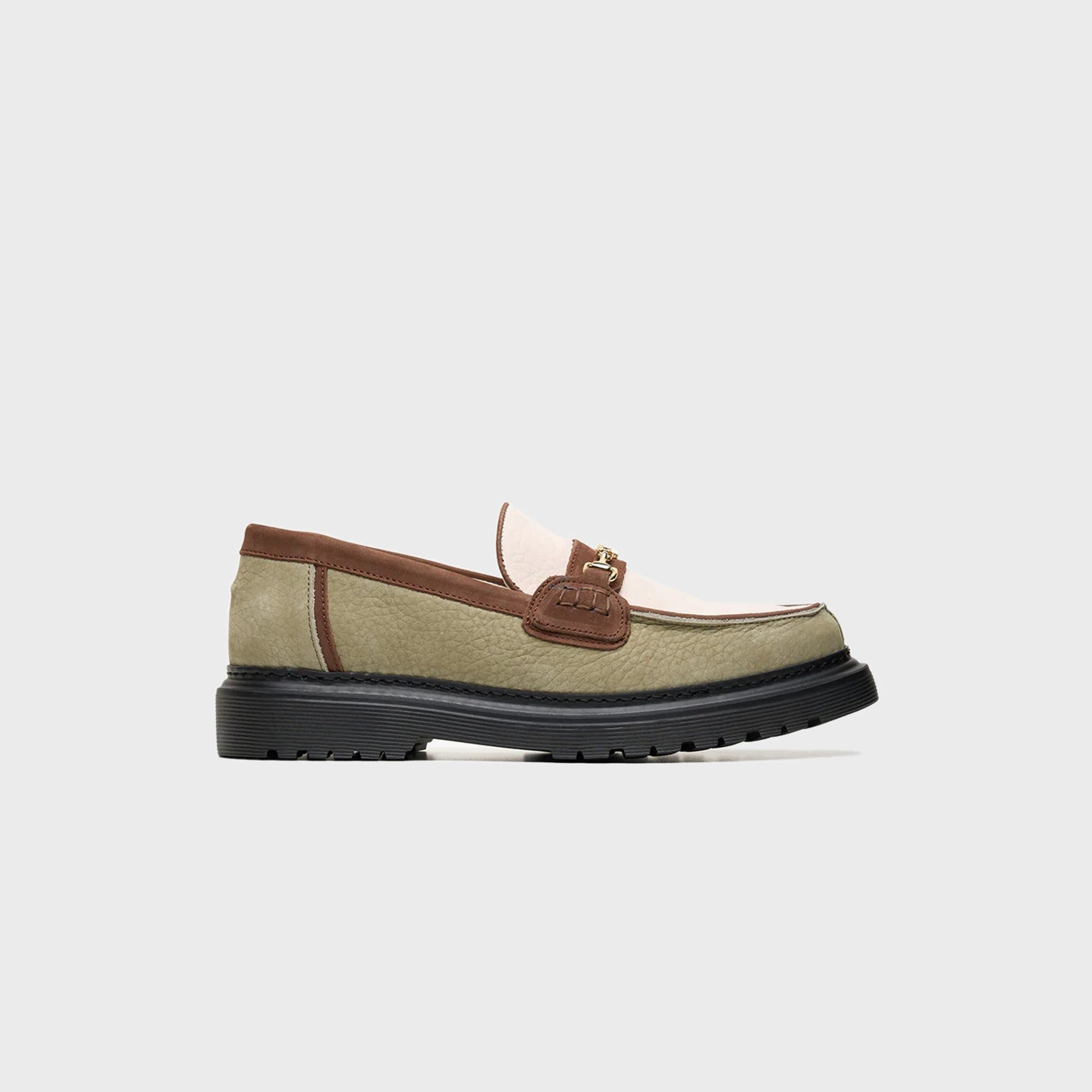 Filling Pieces Loafer Grain - Beige / Green