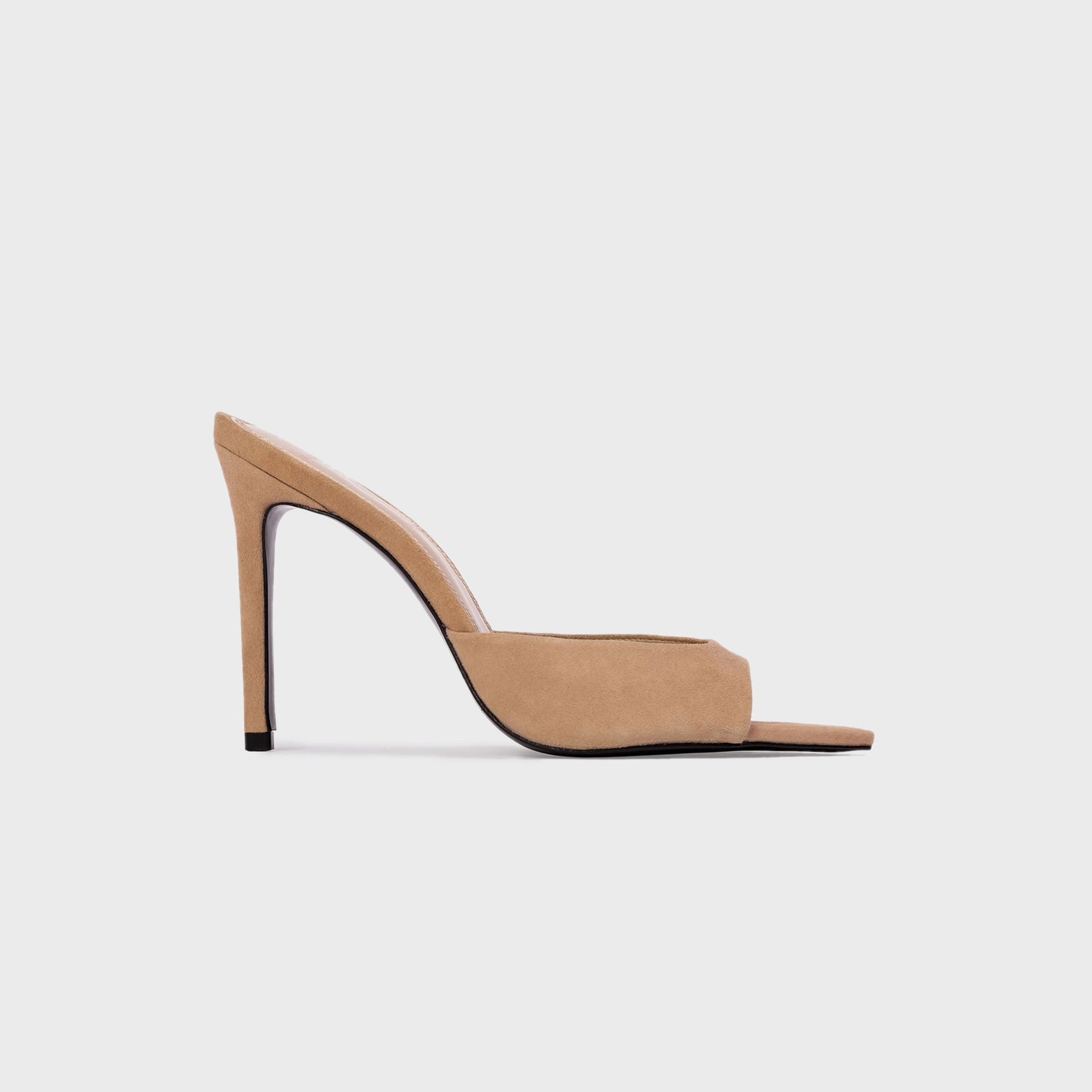 Black Suede Studio Brea - Nude Ostrich Leather