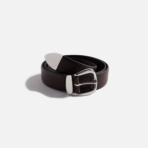 Anderson's Tanned Leather Belt With Metal Tip And Keeper - Brown