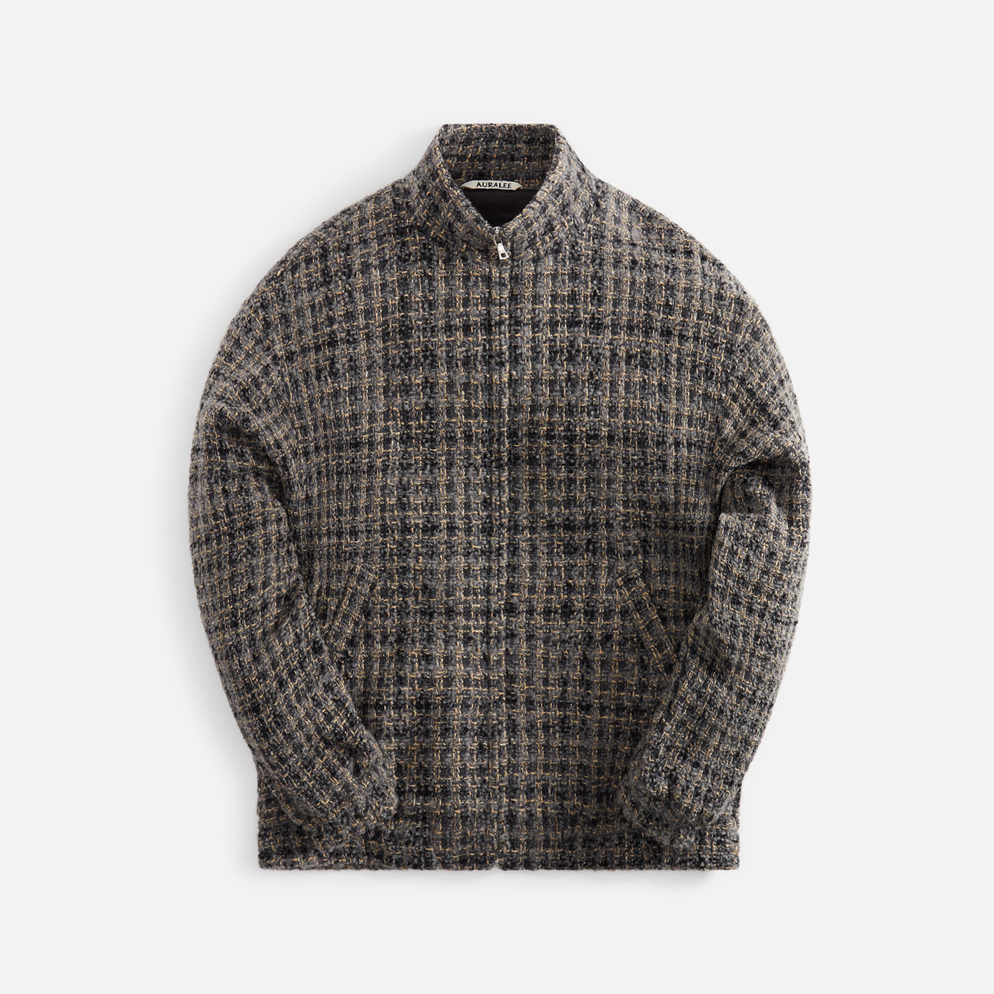 Auralee Homespun Tweed Zip Blouson - Charcoal Grey Tweed – PoligoShops