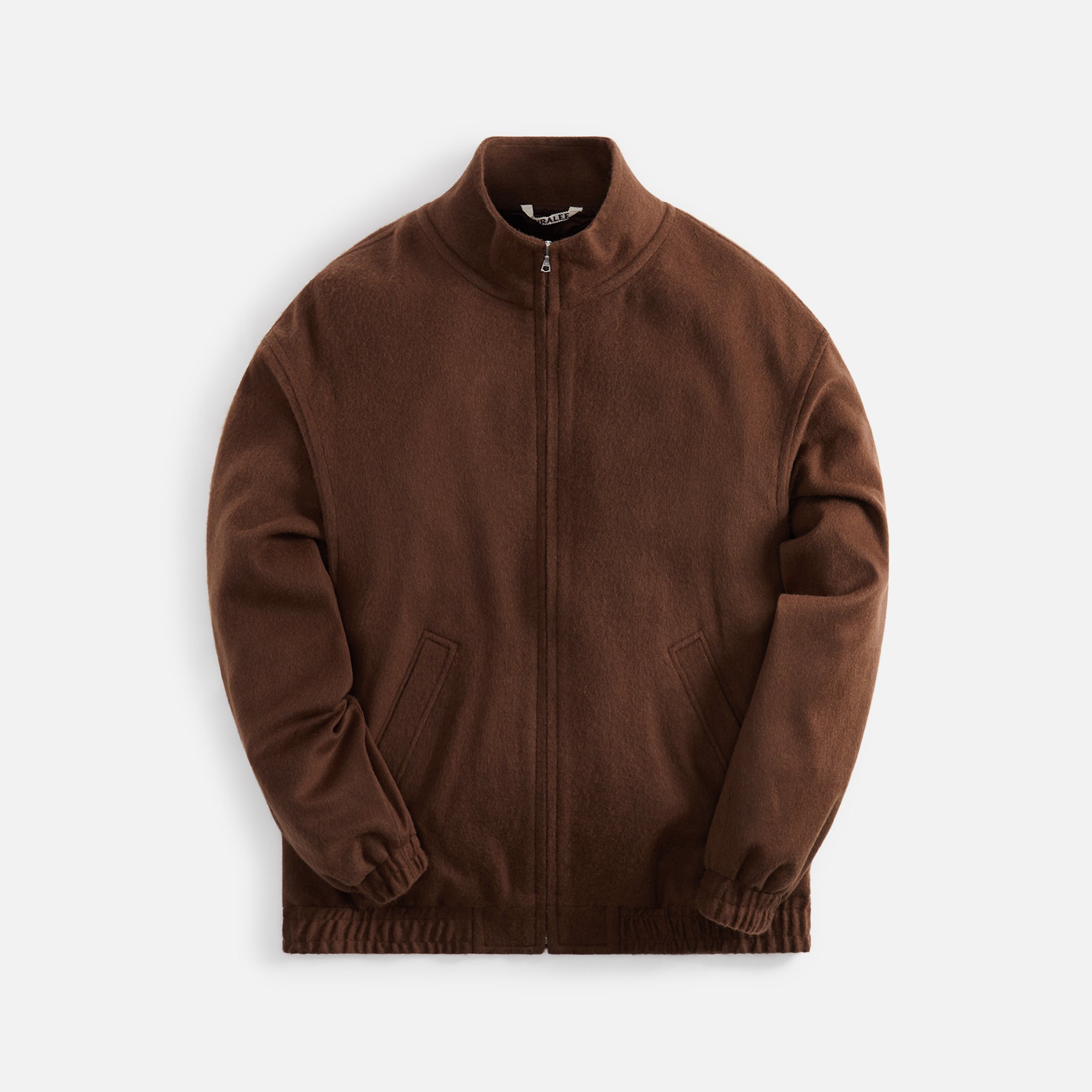 Auralee Baby Camel Flannel Zip Blouson - Dark Brown 