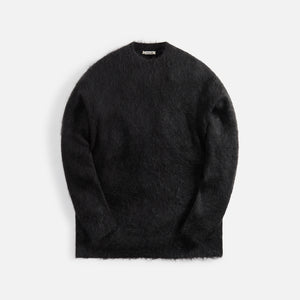 Auralee Brushed Super Kid Mohair Knit P/O - Ink Black