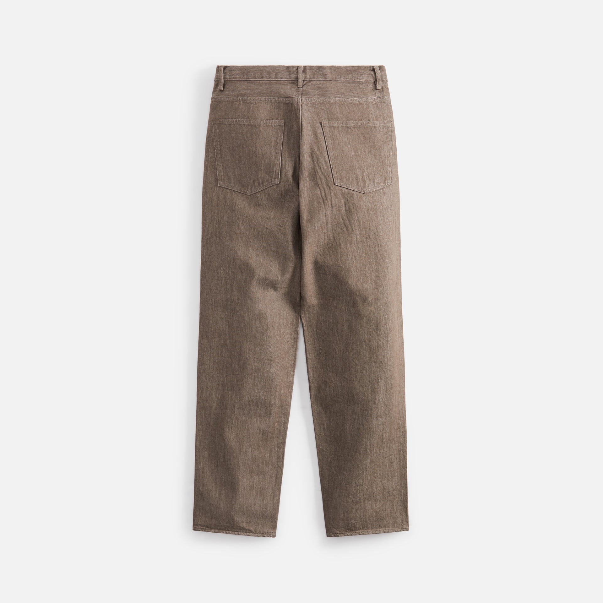 Auralee Hard Twist Brown Denim Wide Pant - Mocha Brown