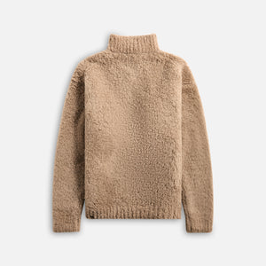 Auralee Merino Wool Boa Knit Half Zip P/O - Beige