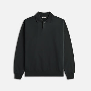 Auralee Pima Light Sweat Polo - Black