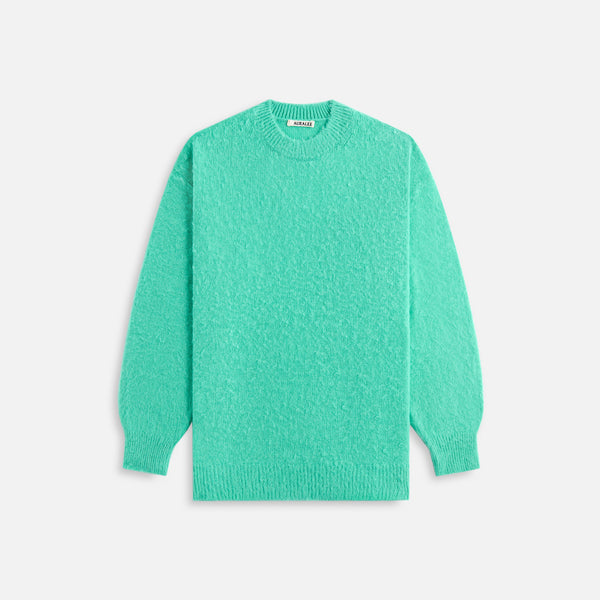 Auralee Brushed Wool Cashmere Silk Knit - Aqua Green – Kith