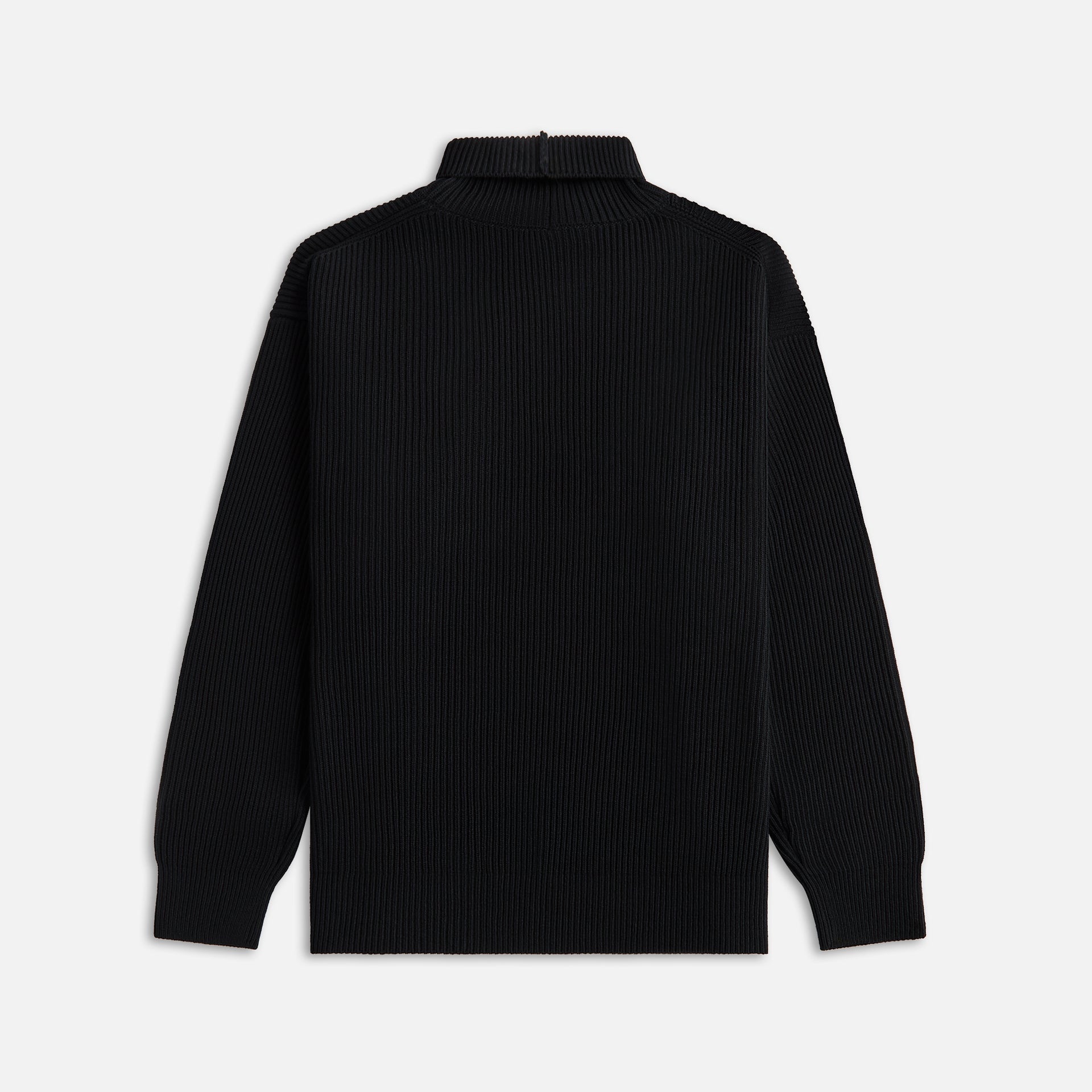 Auralee Super Fine Wool Rib Knit Turtleneck - Black