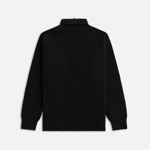 Auralee Super Fine Wool Rib Knit Turtleneck - Black