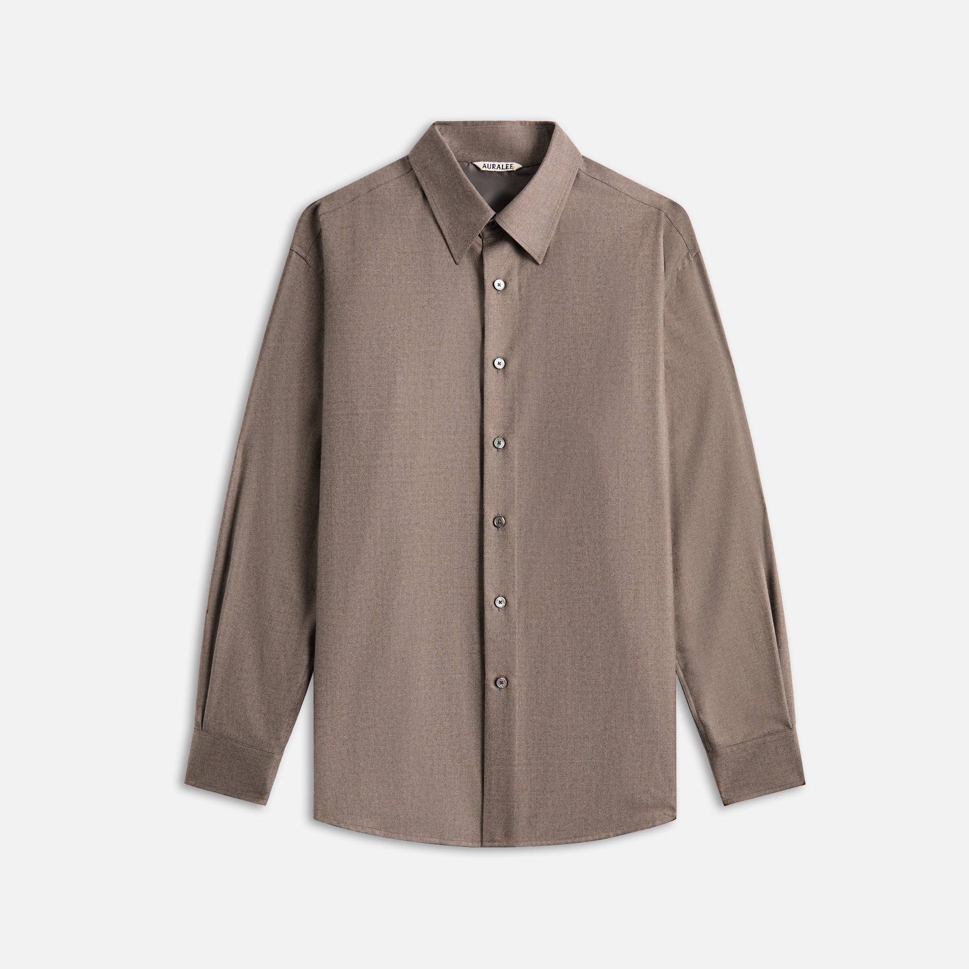 Auralee Super Light Wool Shirt - Top Brown