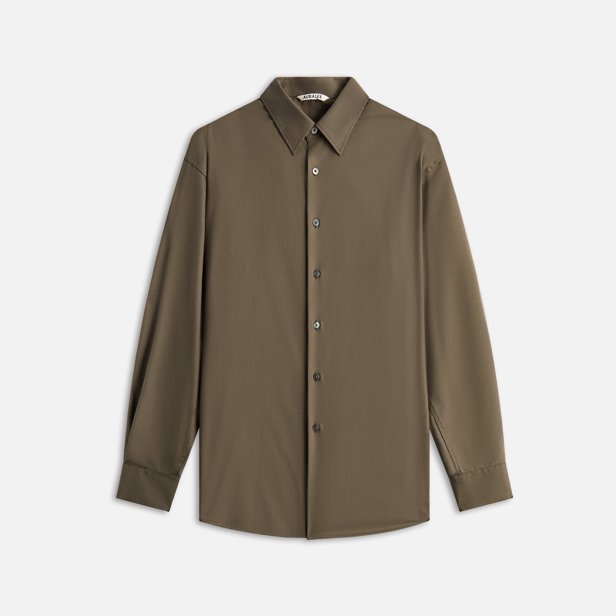 Auralee Super Fine Tropical Wool Shirt - Dark Khaki – Kith