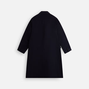 Auralee Double Cloth High Count Wool Chesterfield Coat - Dark Navy
