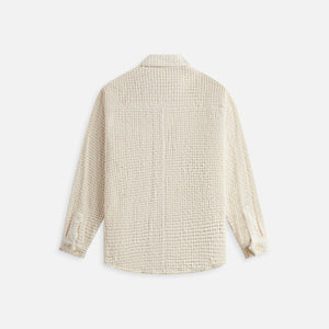 Auralee Homespun Summer Tweed Mesh Shirt preto - Off White