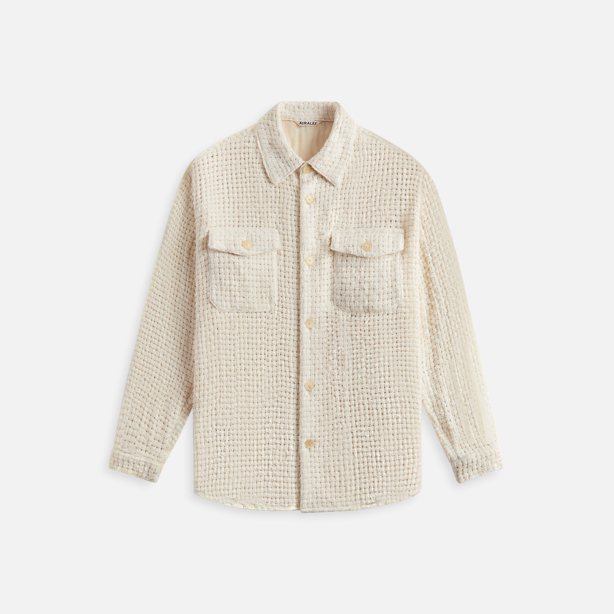 Auralee Homespun Summer Tweed Mesh Shirt - Off White – Kith