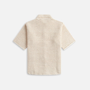 Auralee Hand Crochet Knit Shirt - Ivory