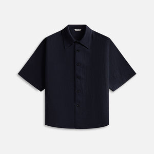 Auralee Linen Silk Tweed Half Sleeved Shirt preto - Dark Navy