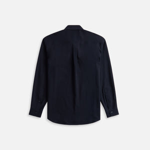 Auralee Hard Twist Cotton Silk Viyella Shirt Ease - Dark Navy