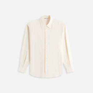 Auralee Hard Twist Cotton Silk Viyella Shirt Ease - Ivory