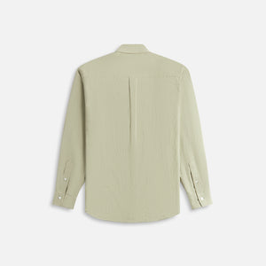 Auralee Hard Twist Cotton Silk Viyella Shirt floral-print - Sage Green