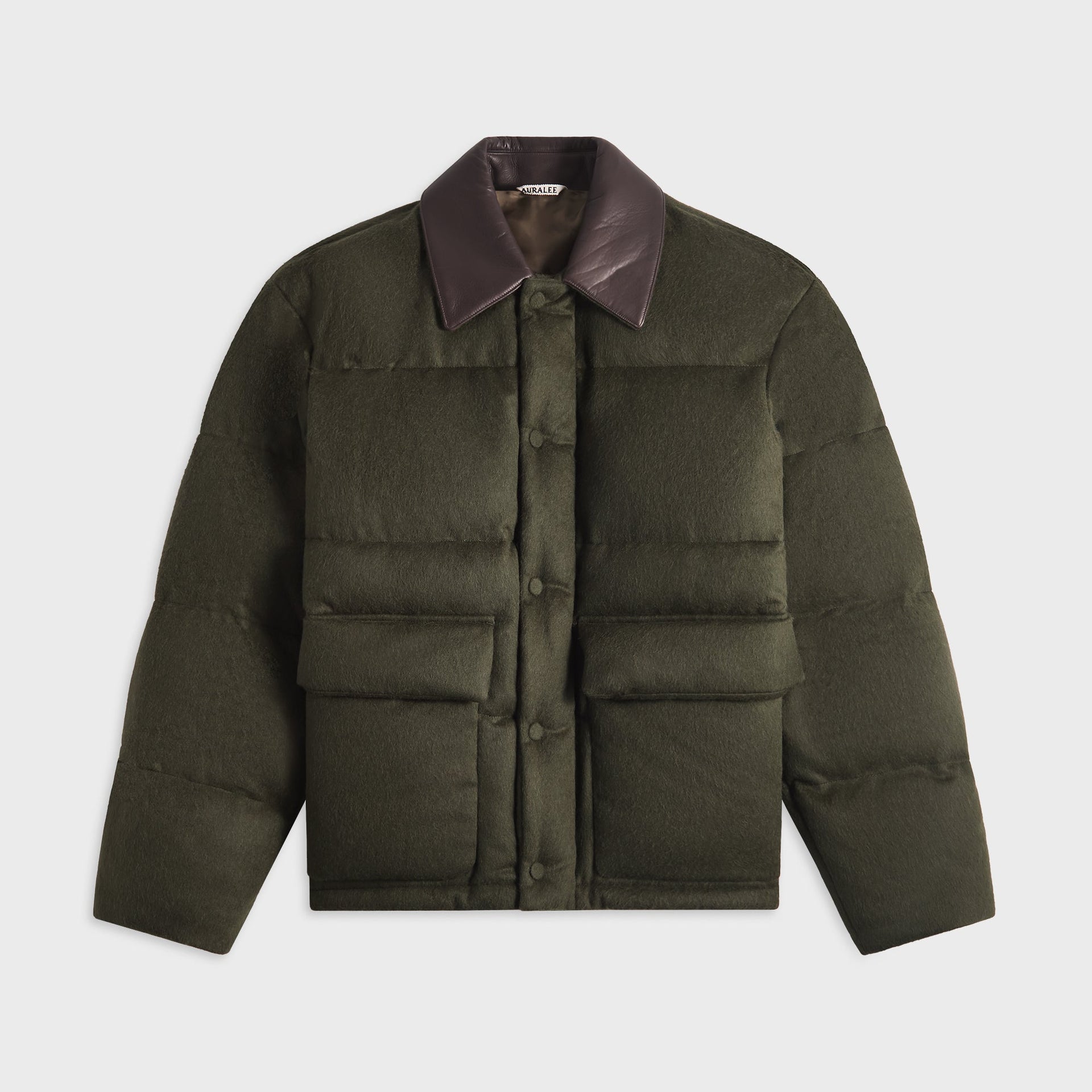 Auralee Baby Camel Flannel Down Blouson - Dark Olive